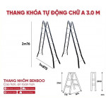 Thang nhôm Benboo chữ A khóa tự động 8 bậc