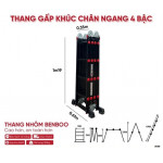 Thang nhôm gấp khúc đa năng chân ngang Benboo 4 đoạn 4 bậc