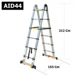Thang nhôm rút đa năng có bánh xe và khóa trợ lực Nikita NKT-AID44