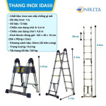 Thang rút đôi Inox chống trượt Nikita IDA50