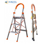 Thang ghế khung Inox bậc nhôm màu cam Nikita IN07