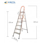 Thang ghế khung Inox bậc nhôm màu cam Nikita IN07