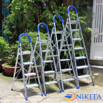 Thang ghế khung nhôm bậc nhôm màu xanh Nikita DL04